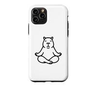 Carcasa para iPhone 11 Pro Minimalista BLK Capybara Yoga Pocket Zen Meditación Amante