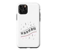 Carcasa para iPhone 11 Pro Mínimo Piano Beat Teclado Notas Musicales Pianista Arte Musical