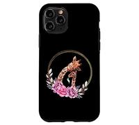 Carcasa para iPhone 11 Pro Mom and Baby Giraffe For Safari Animal Lover Floral Circle