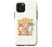 Carcasa para iPhone 11 Pro Mom EST 2026 Groovy Retro Daisy Flower New Mom Mother's Day