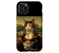 Carcasa para iPhone 11 Pro Mona Lisa Comer Ramen Divertido Arte Clásico Ramen Foodie Mashup