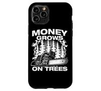 Carcasa para iPhone 11 Pro Money Grows on Trees Leñador Motosierra Madera Cortar
