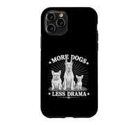 Carcasa para iPhone 11 Pro More Dogs Less Drama Funny Dog Lover Vintage Graphic