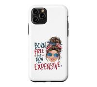 Carcasa para iPhone 11 Pro Nacido Libre Pero Ahora Soy Caro Retro 4 de Julio Mujeres Chica