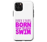 Carcasa para iPhone 11 Pro Nadador Equipo Humor Bebé Nací para Nadar