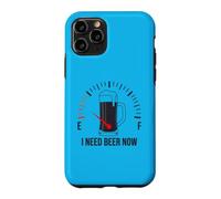 Carcasa para iPhone 11 Pro Necesito Cerveza Ahora vacío Tanque de Gas medidor de Combustible Bebedor
