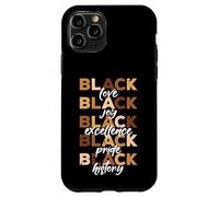 Carcasa para iPhone 11 Pro Negro Amor Alegría Excelencia Orgullo Historia Mes Mujeres Hombres Niños