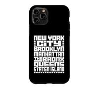 Carcasa para iPhone 11 Pro New York City 5 Boroughs Typography T Shirt NYC Graphic