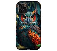 Carcasa para iPhone 11 Pro Night Horned Owl Nocturnal Spotted Owls Hoot Barn Bird