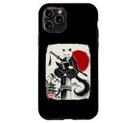 Carcasa para iPhone 11 Pro Ninja Cat Reading Book Lover Japanese Sumi-e Art