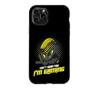 Carcasa para iPhone 11 Pro No te oigo, Juego con Auriculares de Gamer Que Dicen Amarillo