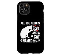 Carcasa para iPhone 11 Pro Nombre de Gato Personalizado Zeus Lindo Gatito Amante de Las Mascotas