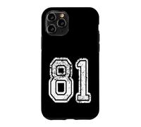 Carcasa para iPhone 11 Pro Número 81 Grungy White Sports Team Style