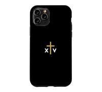 Carcasa para iPhone 11 Pro Número Romano del Papa León XIV con Cruz Delgada Jesús
