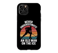 Carcasa para iPhone 11 Pro Nunca Subestimes al Jugador de Hockey sobre Hielo Old Man