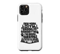 Carcasa para iPhone 11 Pro NYC New York City Boroughs Skyline Brooklyn Manhattan