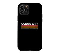 Carcasa para iPhone 11 Pro Ocean City Maryland Retro Rayas Vintage Diseño Costero