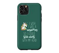 Carcasa para iPhone 11 Pro Ojala Fuera UN Unicornio para APAGARAR Idiots con MI Cabeza Meme