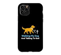 Carcasa para iPhone 11 Pro Paseando a mi Perro y Hablando con Dios Christian Pet Owner