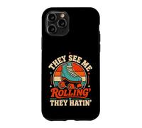 Carcasa para iPhone 11 Pro Patín de Ruedas They See Me Rolling Retro Skater Hatin Girls