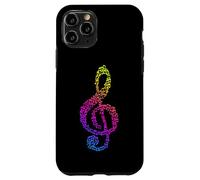 Carcasa para iPhone 11 Pro Patrón de músico de Mosaico de Notas para Amantes de la música de Clave de Sol