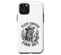 Carcasa para iPhone 11 Pro Pelusa Alrededor Descubra Gato Enojado Cowboy Critter Western