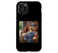 Carcasa para iPhone 11 Pro Perro Labrador Jubilado 2026 en Silla de Garaje Bebiendo café