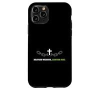 Carcasa para iPhone 11 Pro Pesos más Pesados más Ligero Alma Cristiana fe Fitness Atleta