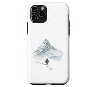 Carcasa para iPhone 11 Pro Pingüino Solitario marchando hacia la montaña desorientado, Pero por qué