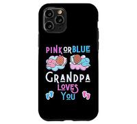 Carcasa para iPhone 11 Pro Pink or Blue Grandpa Love You Baby Shower - Papelera para revelación de género