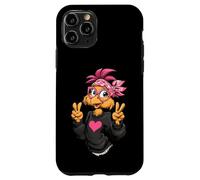 Carcasa para iPhone 11 Pro Pollo Divertido con Gafas Bandana Rosa Crazy Chicken Lady