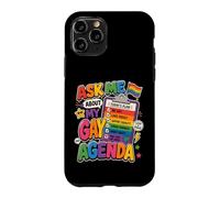 Carcasa para iPhone 11 Pro Pregúntame sobre mi Agenda Gay Orgullo LGBT Divertido