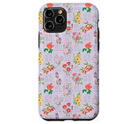 Carcasa para iPhone 11 Pro Preppy Floral on Chinoiserie Trellis en Color Lila