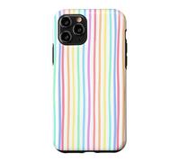 Carcasa para iPhone 11 Pro Preppy Striped Summer Rainbow Stripes
