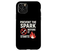 Carcasa para iPhone 11 Pro Prevenir la Chispa Antes de Que comience | Regalo de Eslogan de Seguridad contra Incendios