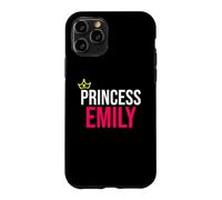 Carcasa para iPhone 11 Pro Princesa Emily Niñas Mujeres Rosa Blanco Negro Diseño