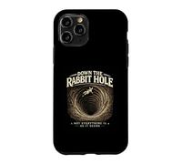 Carcasa para iPhone 11 Pro Rabbit Holes Conspiración Gráfico Retro Conejo OVNIs Meme Verdad