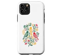 Carcasa para iPhone 11 Pro Rasta Reggae Roots Three Birds Jamaica Folk Art Floral