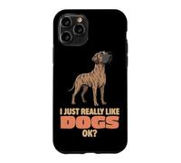 Carcasa para iPhone 11 Pro Realmente Me Gustan los Perros Ok Amante de los Animales Lindo Gran Danés