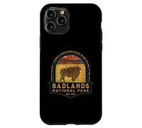 Carcasa para iPhone 11 Pro Recuerdo de Bisonte Vintage del Parque Nacional Badlands de Dakota del Sur