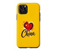 Carcasa para iPhone 11 Pro Recuerdo de Viaje de Negocios con la Bandera de Vacaciones en Forma de corazón de «Me Encanta China