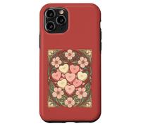 Carcasa para iPhone 11 Pro Recuerdos en Forma de corazón y Flores Art Nouveau