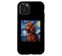 Carcasa para iPhone 11 Pro Red Poodle Dog Van Gogh Style Starry Night