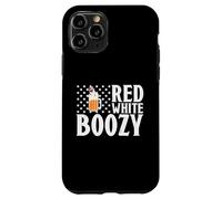 Carcasa para iPhone 11 Pro Red White Boozy Drink Beer American Flag 4th of July