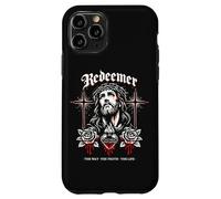 Carcasa para iPhone 11 Pro Redentor Jesús Cruz Gótica Rosas Corazón Sagrado Juan 14:6