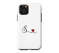 Carcasa para iPhone 11 Pro Regalo con Monograma de corazón Inicial S