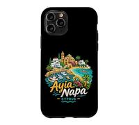 Carcasa para iPhone 11 Pro Regalo de Recuerdo de Viaje de Ayia Napa Chipre Dibujado a Mano