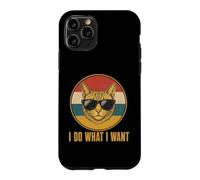 Carcasa para iPhone 11 Pro Retro Ich Mache Was ich Want, Cat Funny Cat Lover