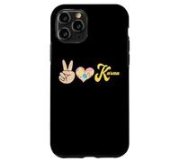 Carcasa para iPhone 11 Pro Retro Leopardo Paz Corazón Karma Boho Espiritual