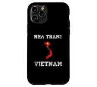 Carcasa para iPhone 11 Pro Retro Nha Trang Vietnam Bandera de Vietnam Envejecida